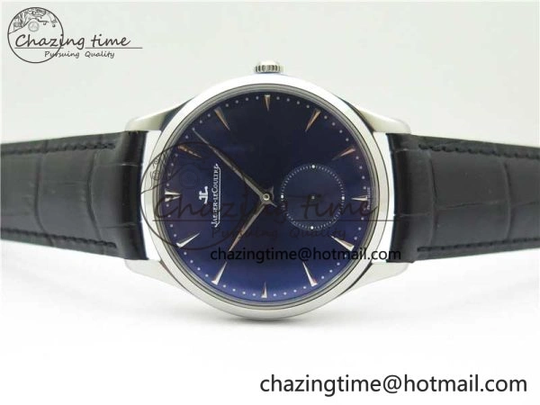 Master Ultra Thin Small Second SS ZF 1:1 Best Edition Blue Dial on Black Leather Strap A896