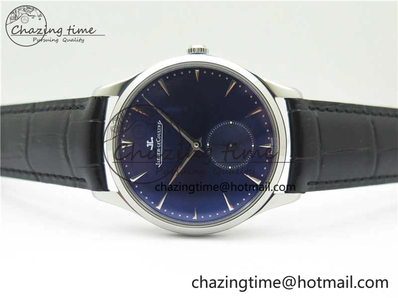 Master Ultra Thin Small Second SS ZF 1:1 Best Edition Blue Dial on Black Leather Strap A896