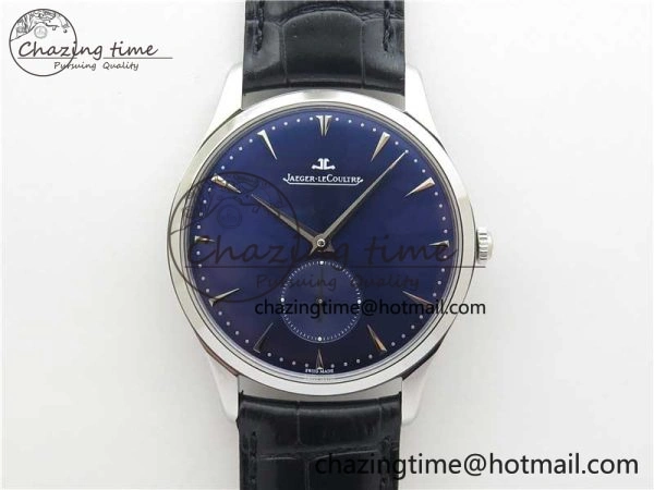 Master Ultra Thin Small Second SS ZF 1:1 Best Edition Blue Dial on Black Leather Strap A896