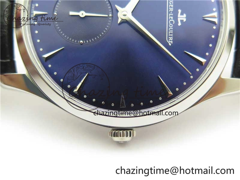 Master Ultra Thin Small Second SS ZF 1:1 Best Edition Blue Dial on Black Leather Strap A896
