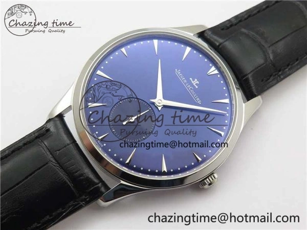 Master Ultra Thin Small Second SS ZF 1:1 Best Edition Blue Dial on Black Leather Strap A896