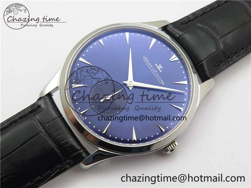Master Ultra Thin Small Second SS ZF 1:1 Best Edition Blue Dial on Black Leather Strap A896