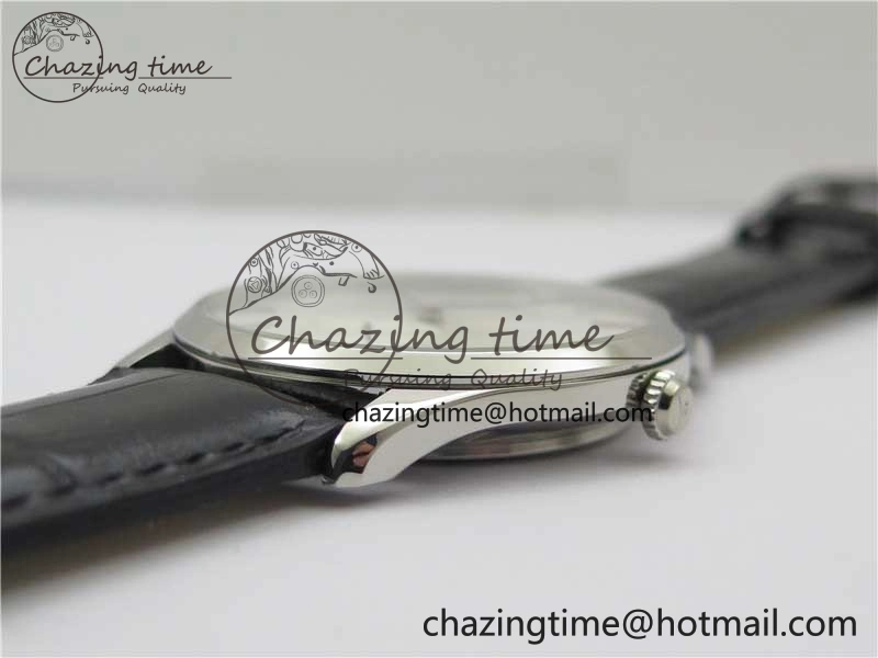 Master Ultra Thin Small Second SS ZF 1:1 Best Edition White Dial on Black Leather Strap A896