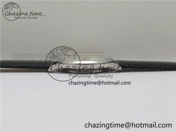 Master Ultra Thin Small Second SS ZF 1:1 Best Edition White Dial on Black Leather Strap A896