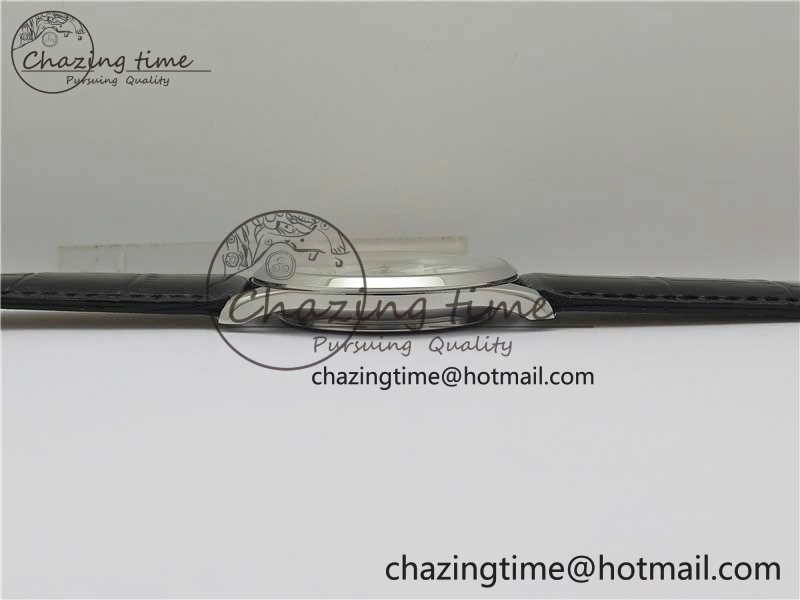 Master Ultra Thin Small Second SS ZF 1:1 Best Edition White Dial on Black Leather Strap A896