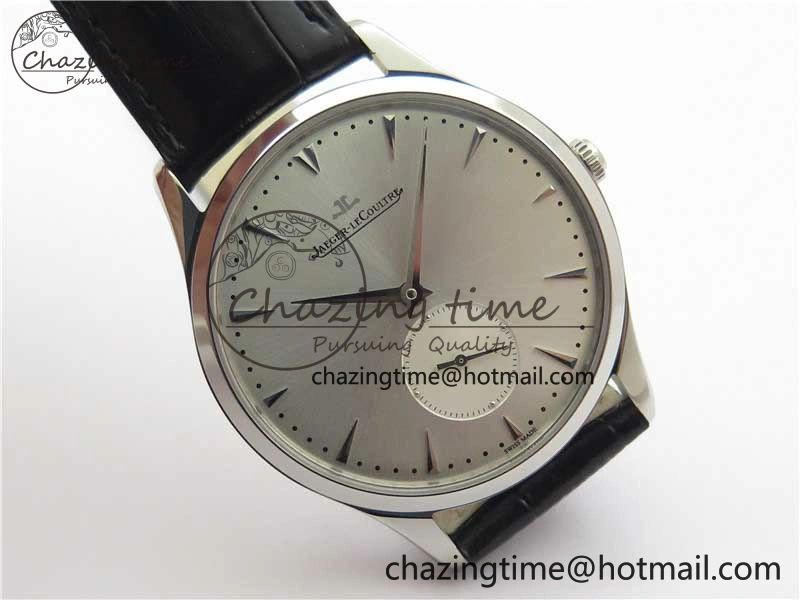 Master Ultra Thin Small Second SS ZF 1:1 Best Edition White Dial on Black Leather Strap A896