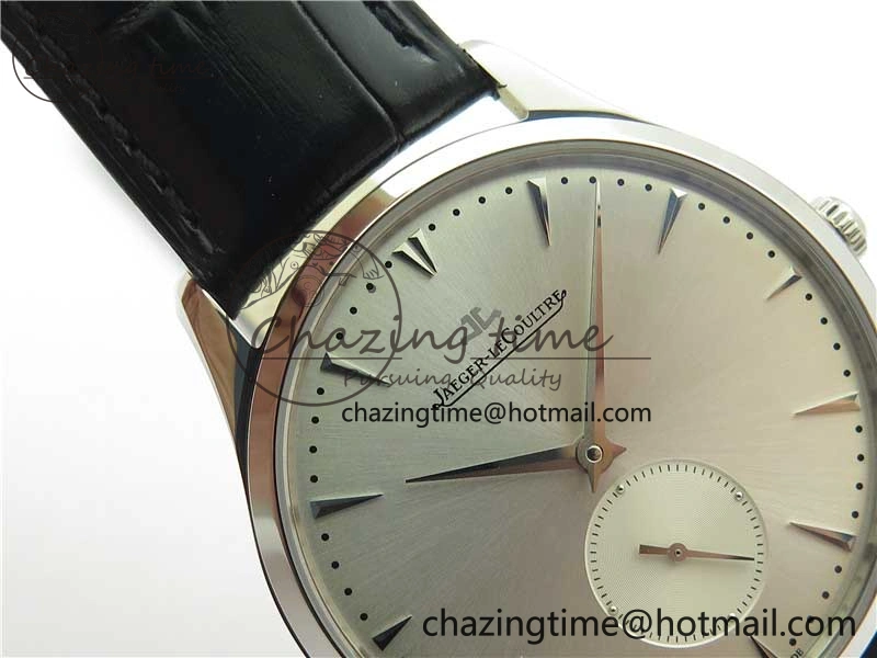 Master Ultra Thin Small Second SS ZF 1:1 Best Edition White Dial on Black Leather Strap A896