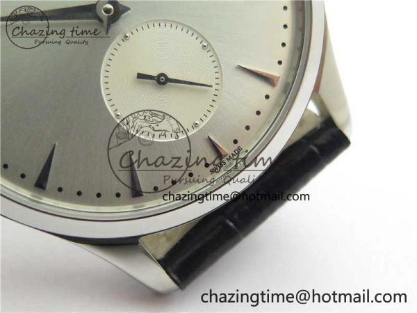Master Ultra Thin Small Second SS ZF 1:1 Best Edition White Dial on Black Leather Strap A896
