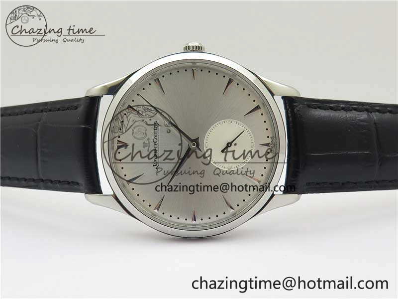 Master Ultra Thin Small Second SS ZF 1:1 Best Edition White Dial on Black Leather Strap A896