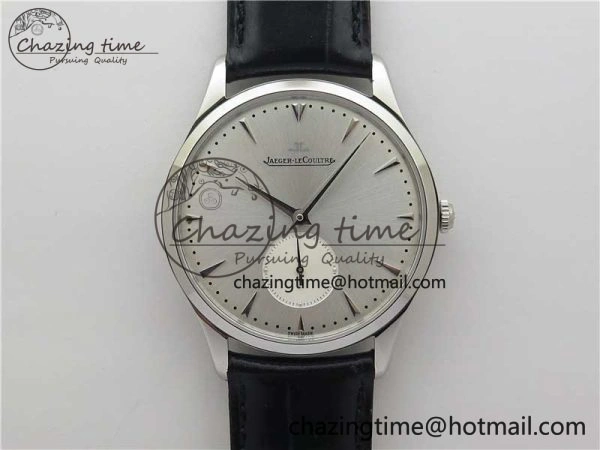 Master Ultra Thin Small Second SS ZF 1:1 Best Edition White Dial on Black Leather Strap A896