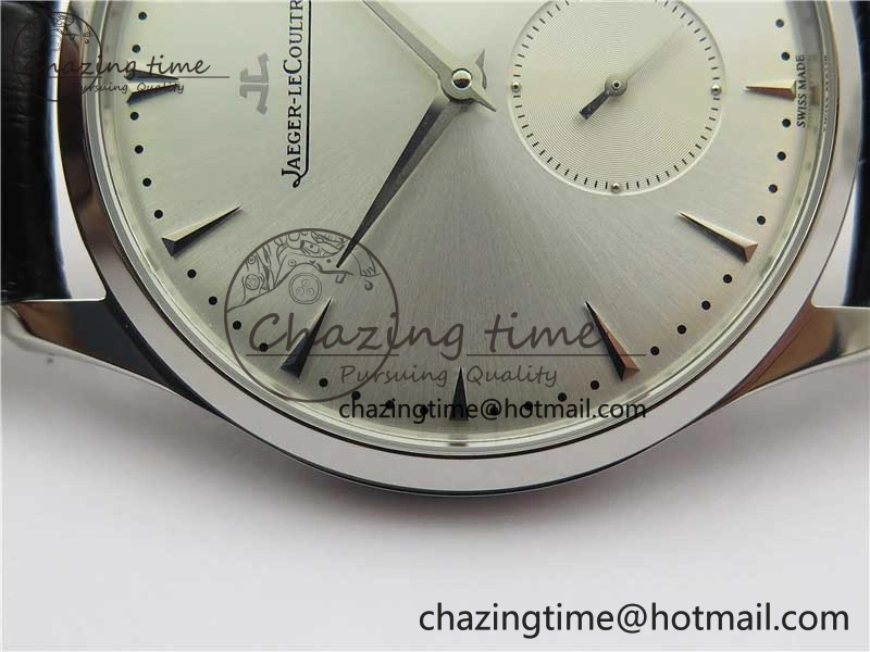 Master Ultra Thin Small Second SS ZF 1:1 Best Edition White Dial on Black Leather Strap A896