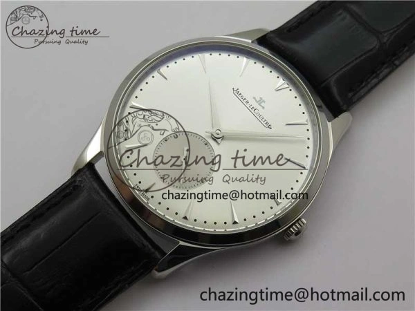 Master Ultra Thin Small Second SS ZF 1:1 Best Edition White Dial on Black Leather Strap A896