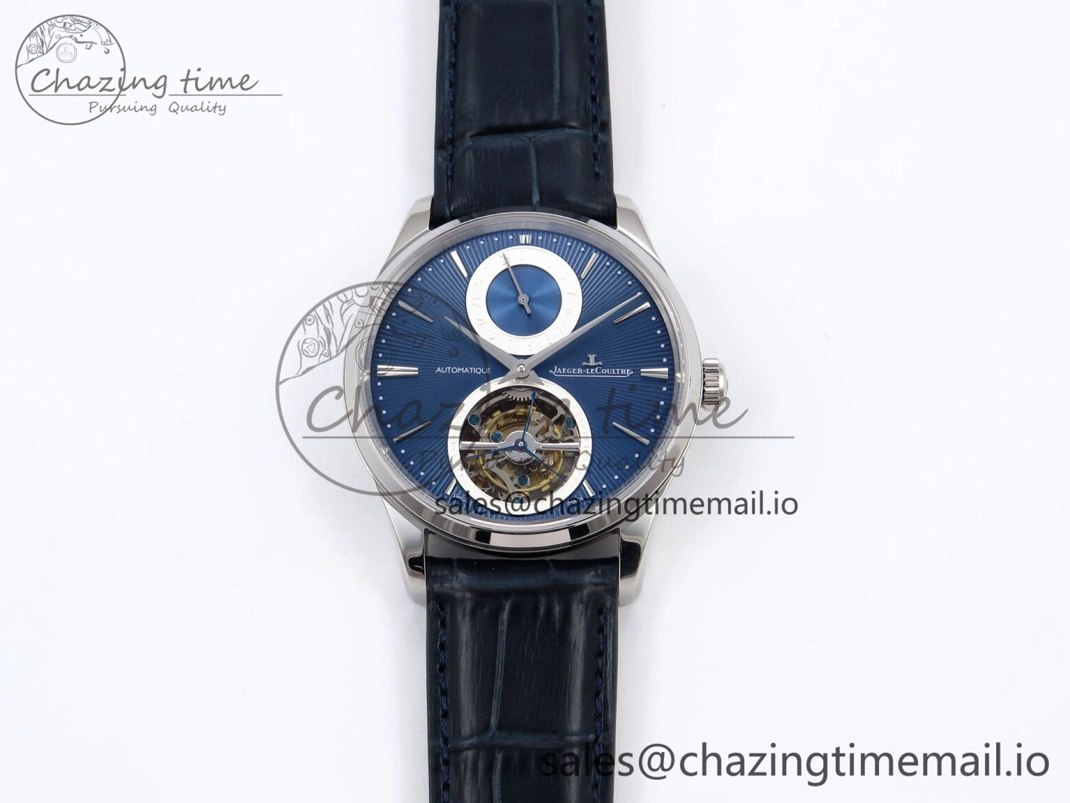 Master Ultra Thin Tourbillon SS APSF Best Edition Blue Dial on Blue Leather Strap