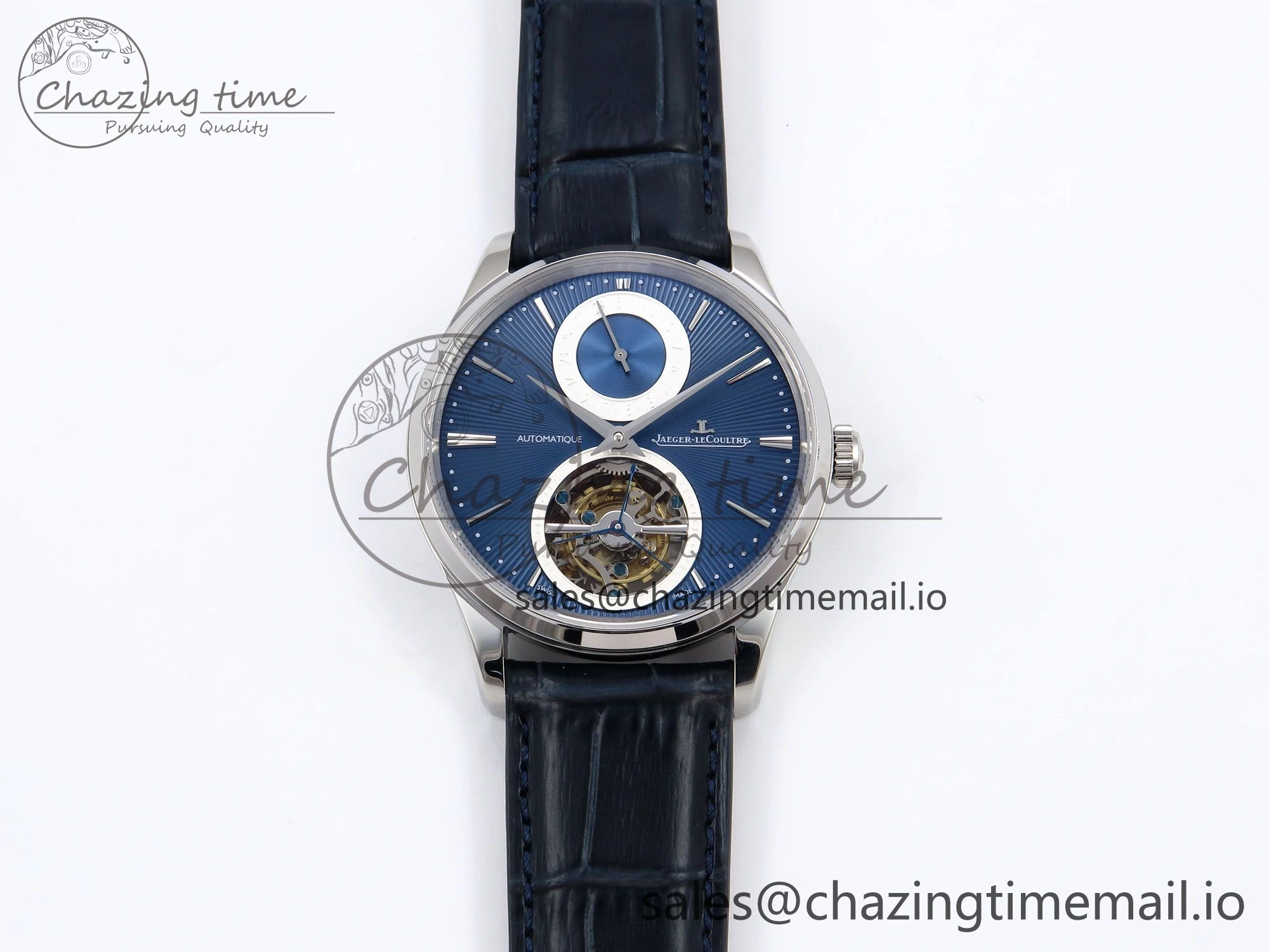 Master Ultra Thin Tourbillon SS APSF Best Edition Blue Dial on Blue Leather Strap