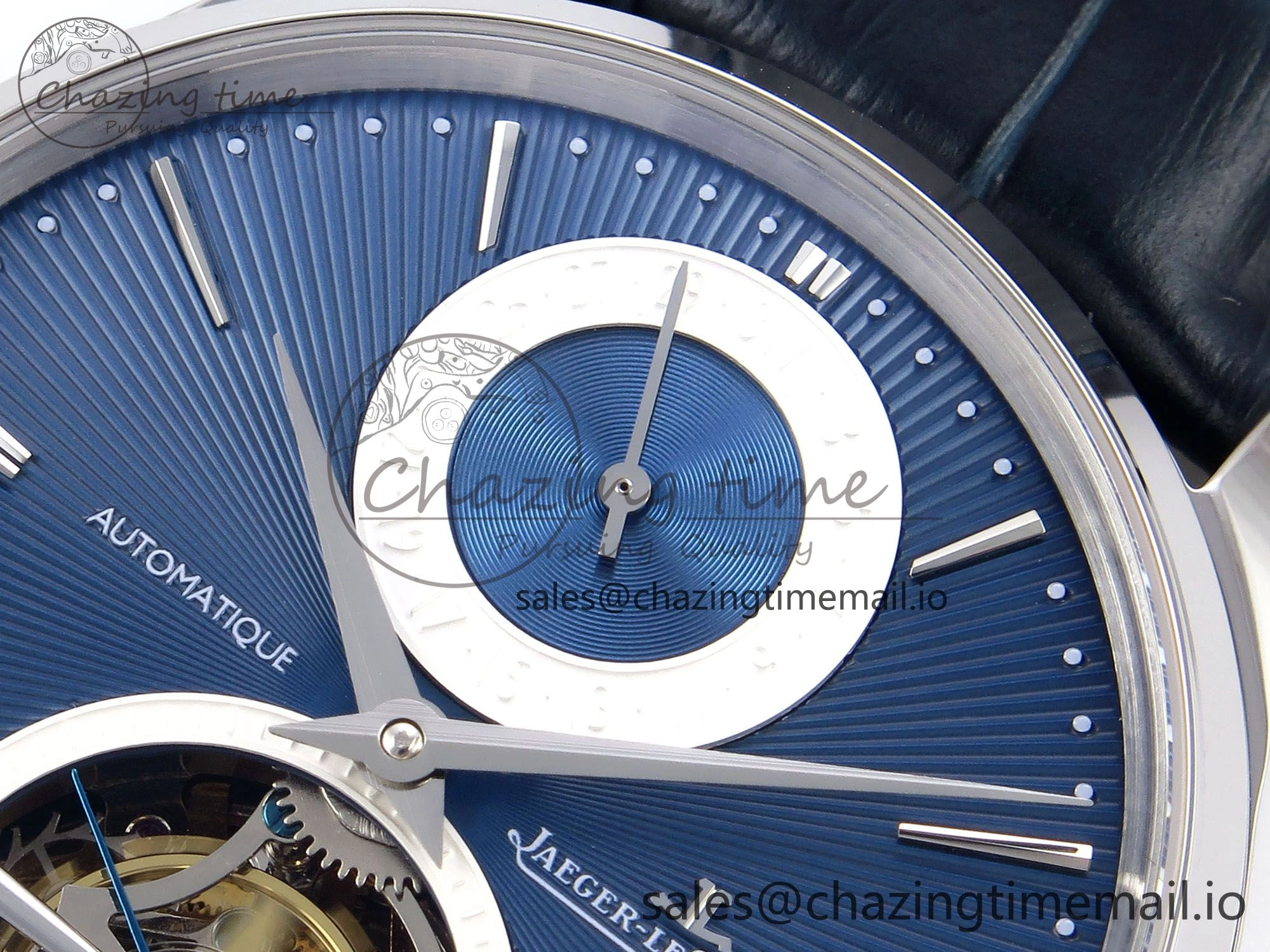 Master Ultra Thin Tourbillon SS APSF Best Edition Blue Dial on Blue Leather Strap
