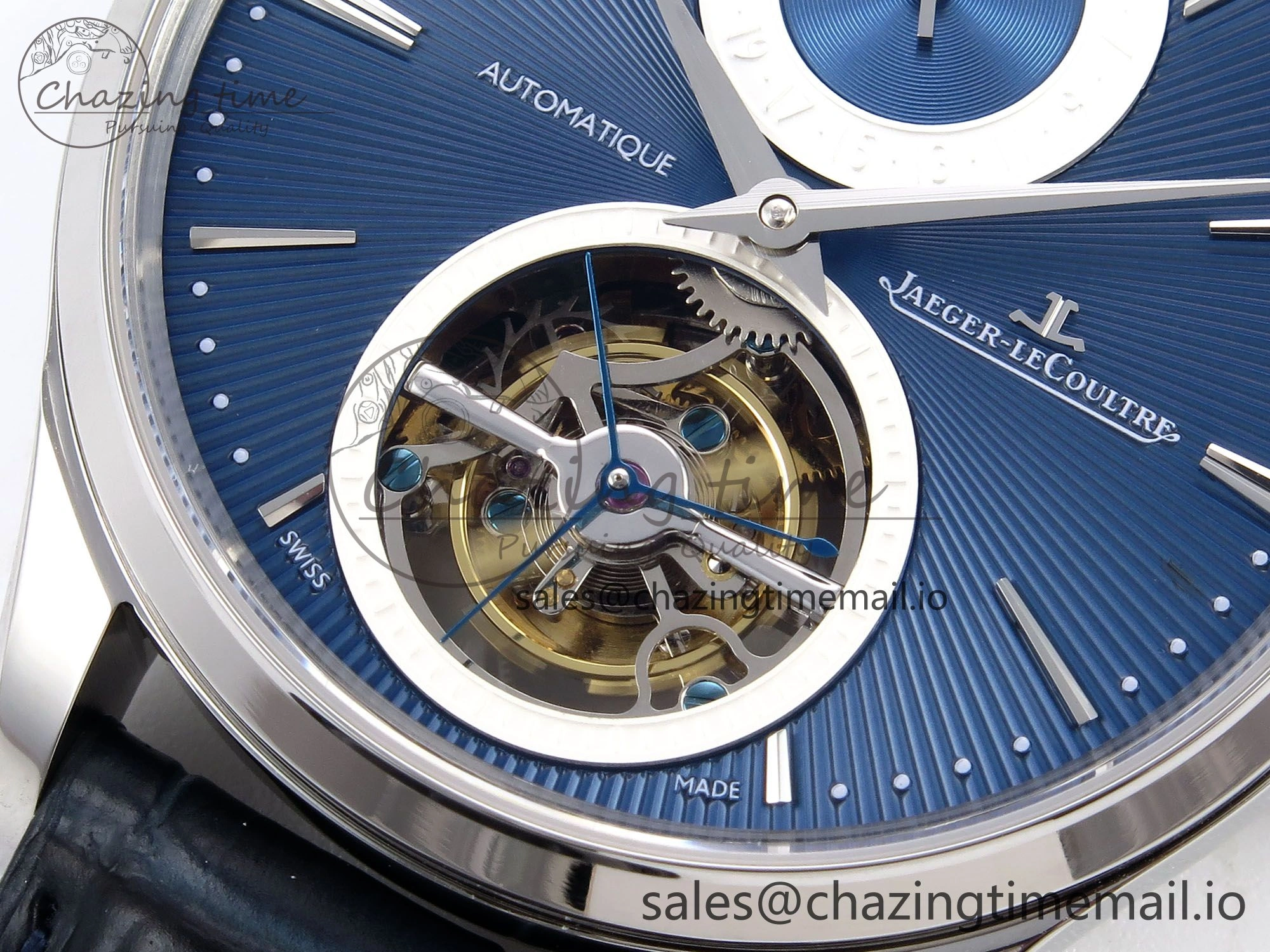 Master Ultra Thin Tourbillon SS APSF Best Edition Blue Dial on Blue Leather Strap