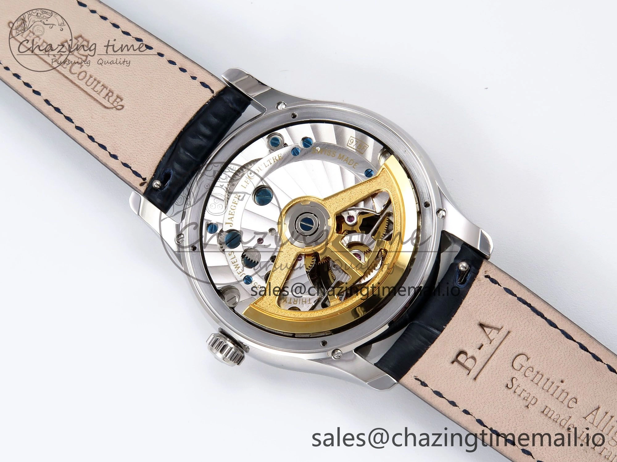 Master Ultra Thin Tourbillon SS APSF Best Edition Blue Dial on Blue Leather Strap
