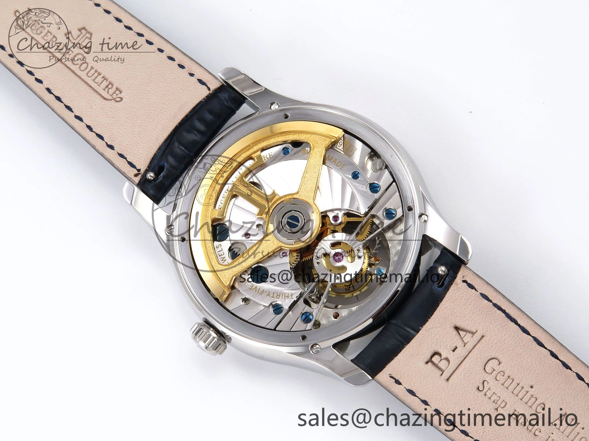 Master Ultra Thin Tourbillon SS APSF Best Edition Blue Dial on Blue Leather Strap