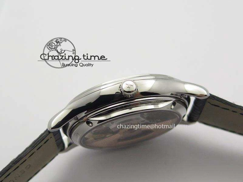 Master Ultra Thin Tourbillon SS Black Dial On Black Leather Strap