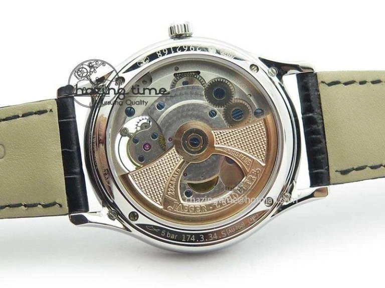 Master Ultra Thin Tourbillon SS Black Dial On Black Leather Strap