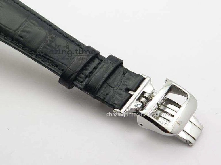 Master Ultra Thin Tourbillon SS Black Dial On Black Leather Strap