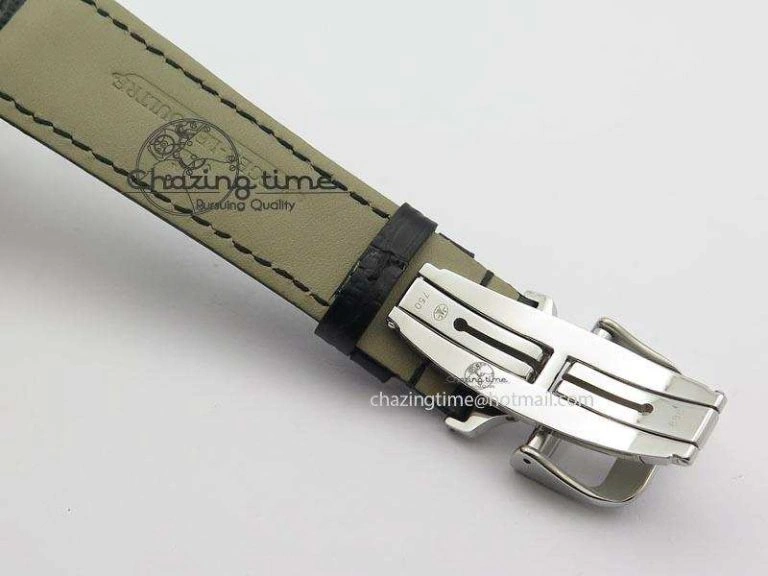 Master Ultra Thin Tourbillon SS Black Dial On Black Leather Strap