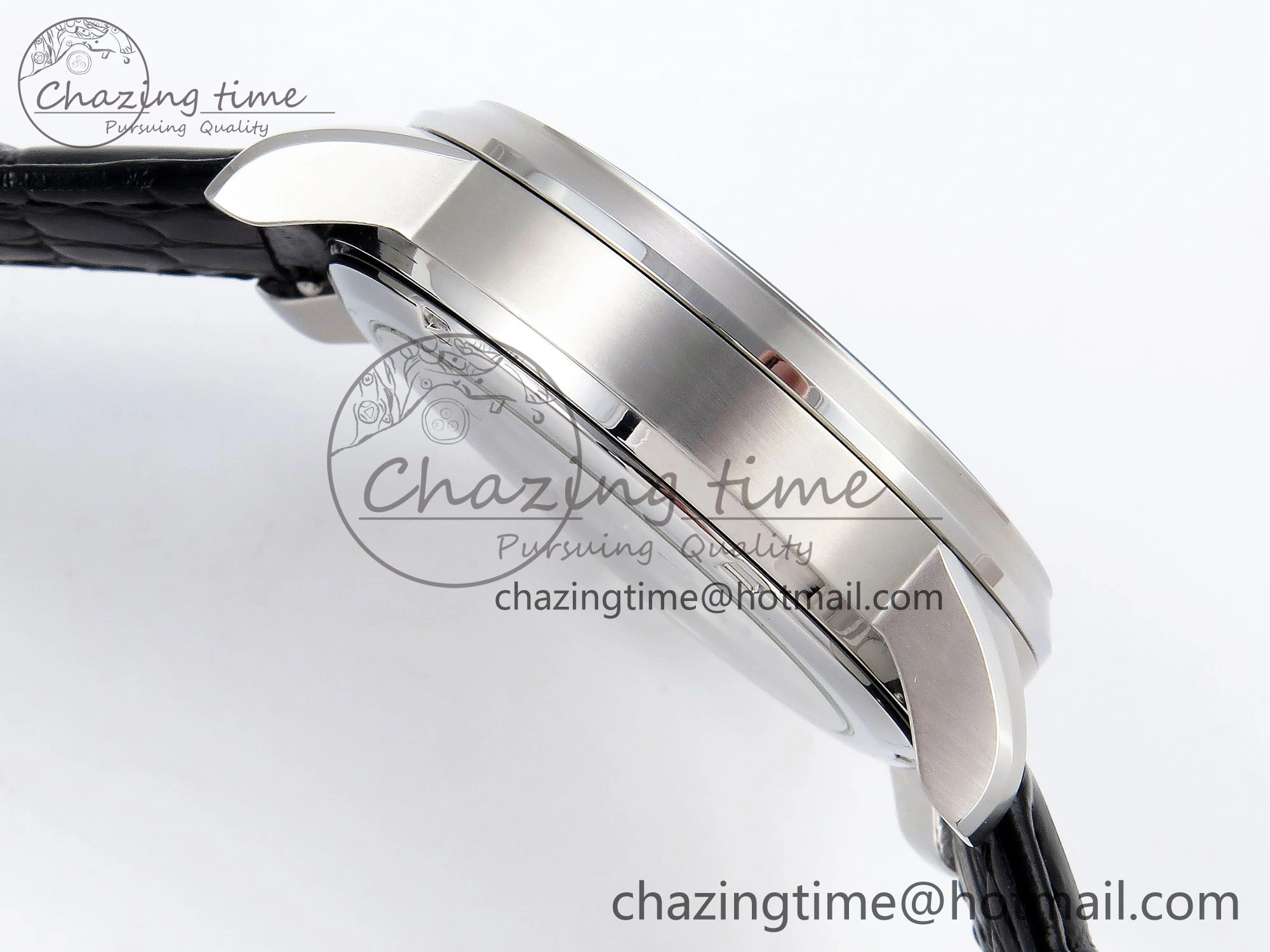 Master Ultra Thin Tourbillon SS RMS Best Edition Blue Solar System Dial on Black Leather Strap