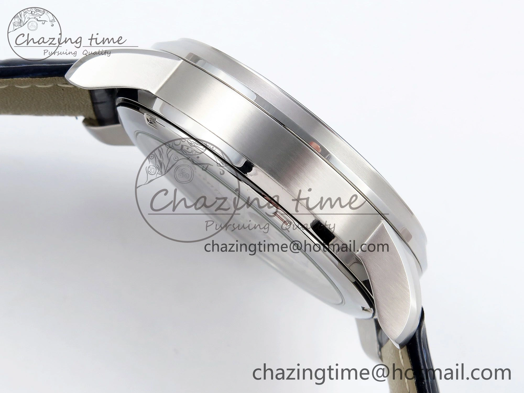 Master Ultra Thin Tourbillon SS RMS Best Edition Blue Solar System Dial on Blue Leather Strap