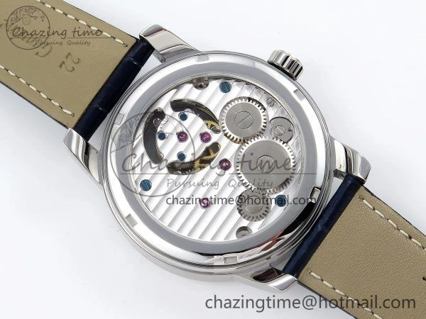Master Ultra Thin Tourbillon SS RMS Best Edition Blue Solar System Dial on Blue Leather Strap