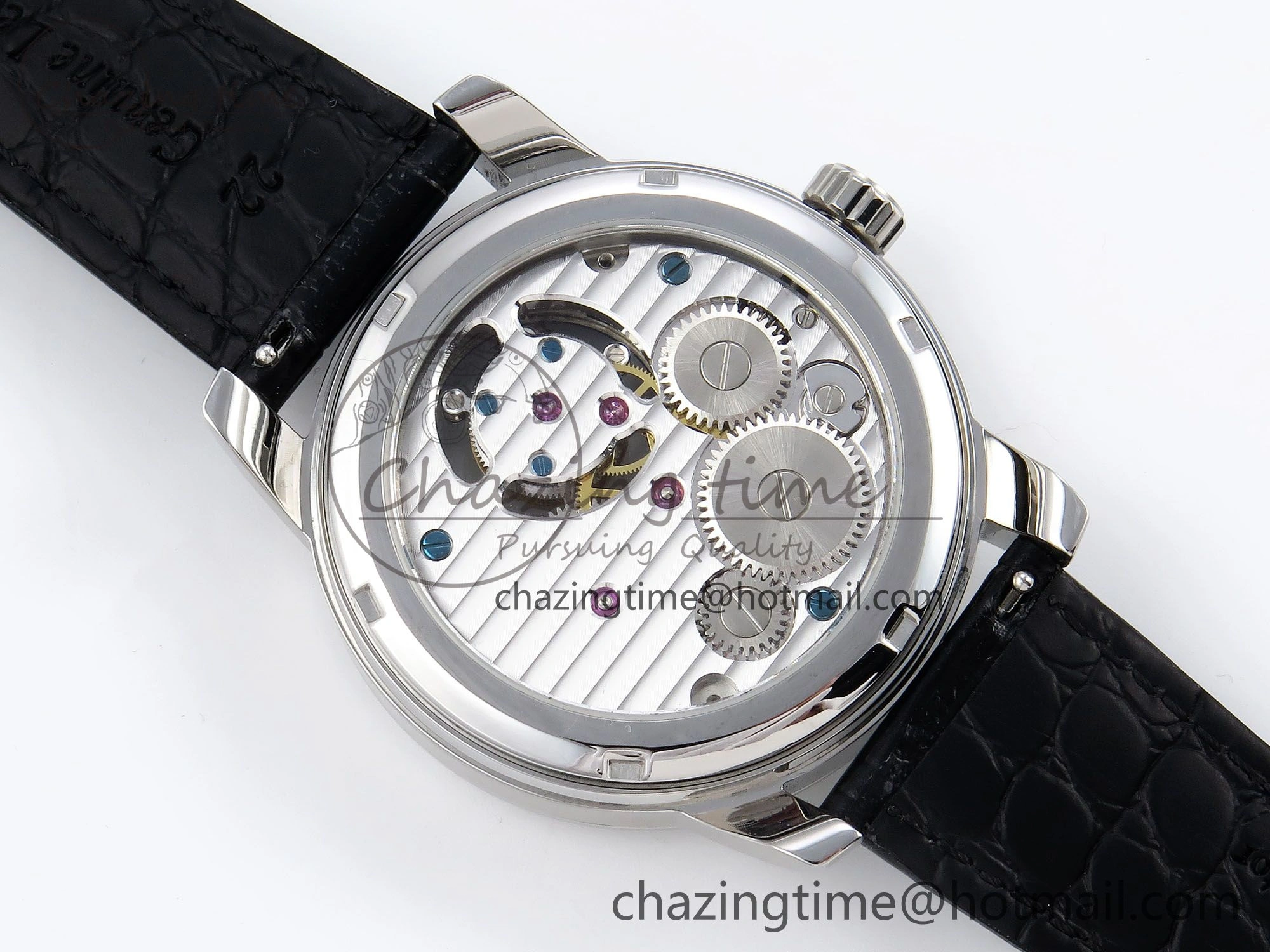 Master Ultra Thin Tourbillon SS RMS Best Edition Blue Star Dial on Black Leather Strap