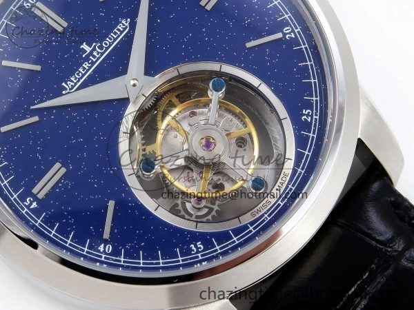 Master Ultra Thin Tourbillon SS RMS Best Edition Blue Star Dial on Black Leather Strap