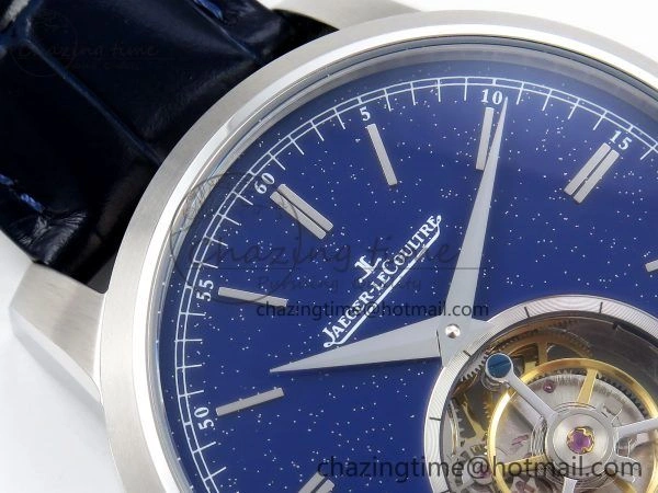 Master Ultra Thin Tourbillon SS RMS Best Edition Blue Star Dial on Blue Leather Strap