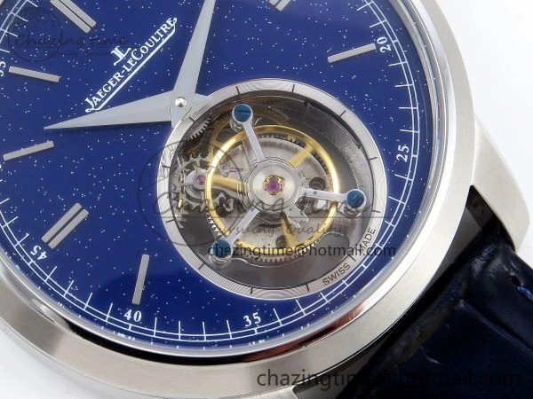 Master Ultra Thin Tourbillon SS RMS Best Edition Blue Star Dial on Blue Leather Strap