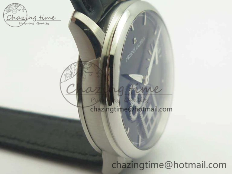 Masterpiece Square Wheel SS AMF 1:1 Best Edition Black Dial On Black Leather Strap A6498