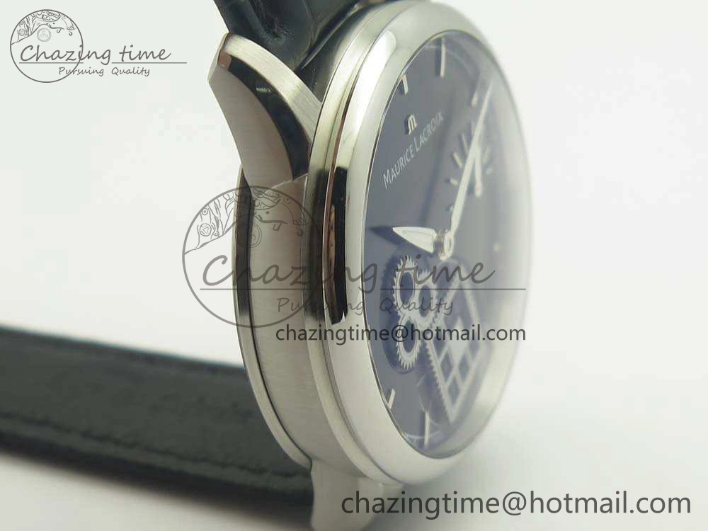 Masterpiece Square Wheel SS AMF 1:1 Best Edition Black Dial On Black Leather Strap A6498