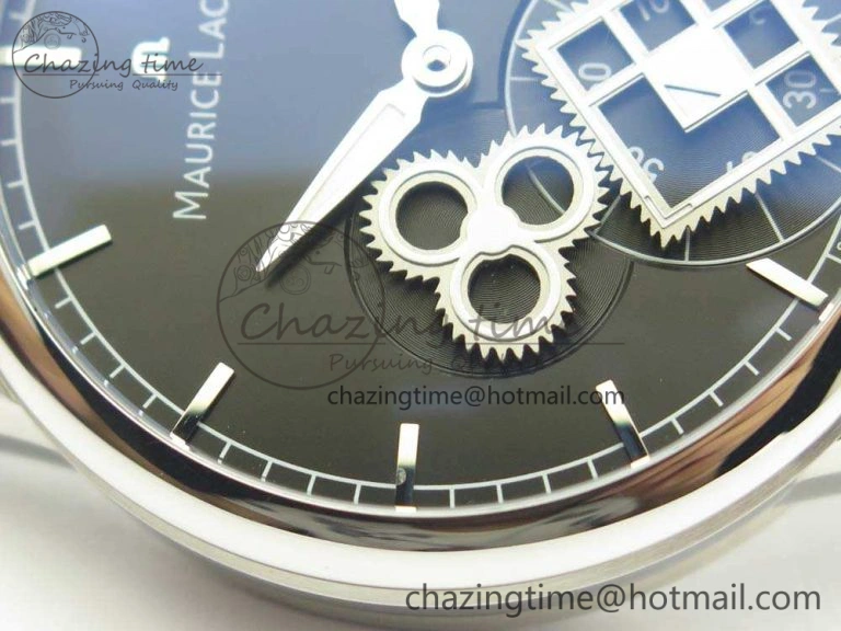 Masterpiece Square Wheel SS AMF 1:1 Best Edition Black Dial On Black Leather Strap A6498