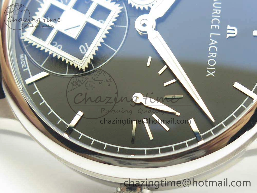 Masterpiece Square Wheel SS AMF 1:1 Best Edition Black Dial On Black Leather Strap A6498