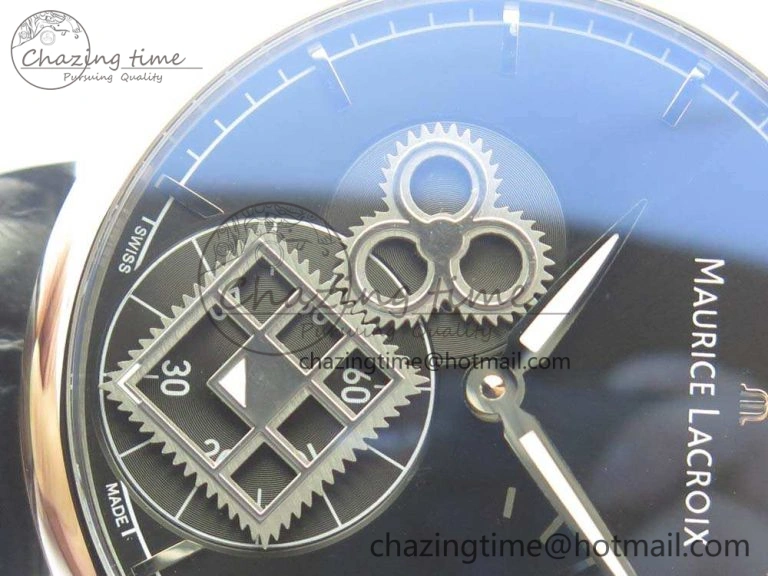 Masterpiece Square Wheel SS AMF 1:1 Best Edition Black Dial On Black Leather Strap A6498