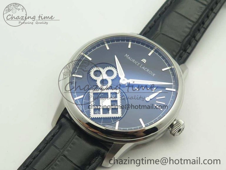 Masterpiece Square Wheel SS AMF 1:1 Best Edition Black Dial On Black Leather Strap A6498