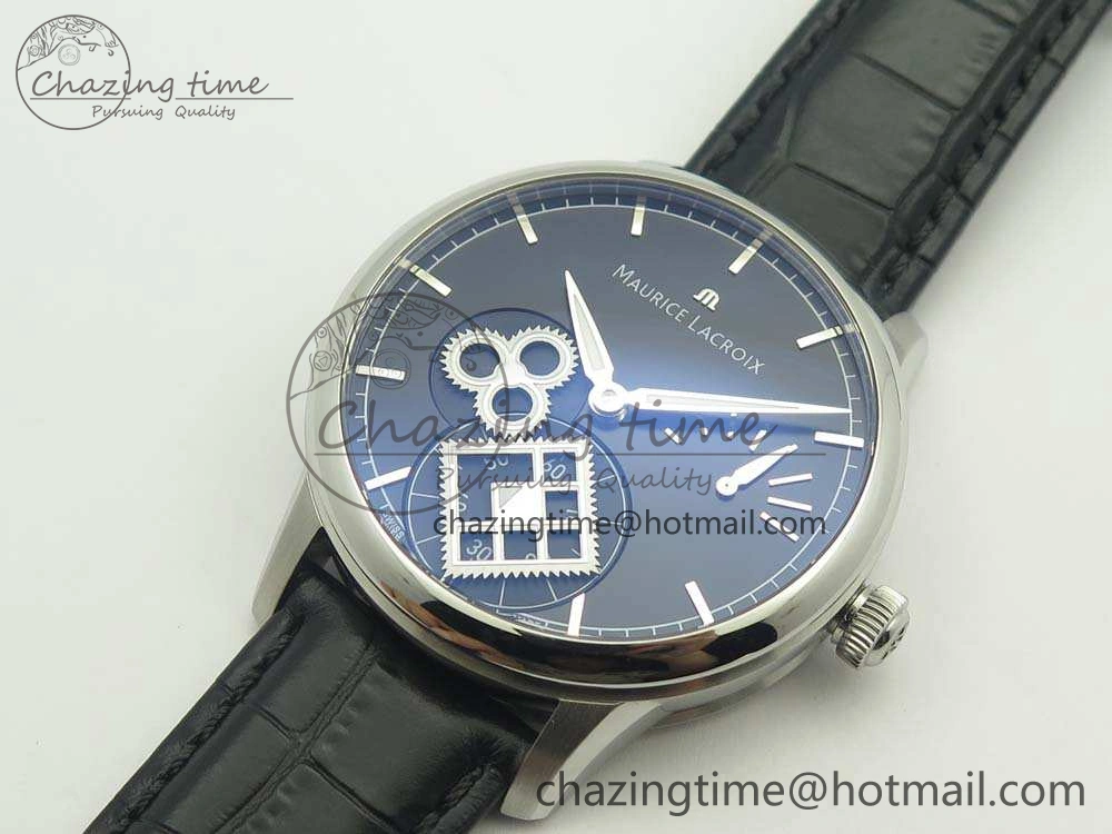 Masterpiece Square Wheel SS AMF 1:1 Best Edition Black Dial On Black Leather Strap A6498