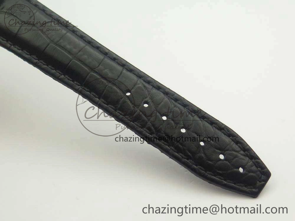 Masterpiece Square Wheel SS AMF 1:1 Best Edition Silver Dial On Black Leather Strap A6498
