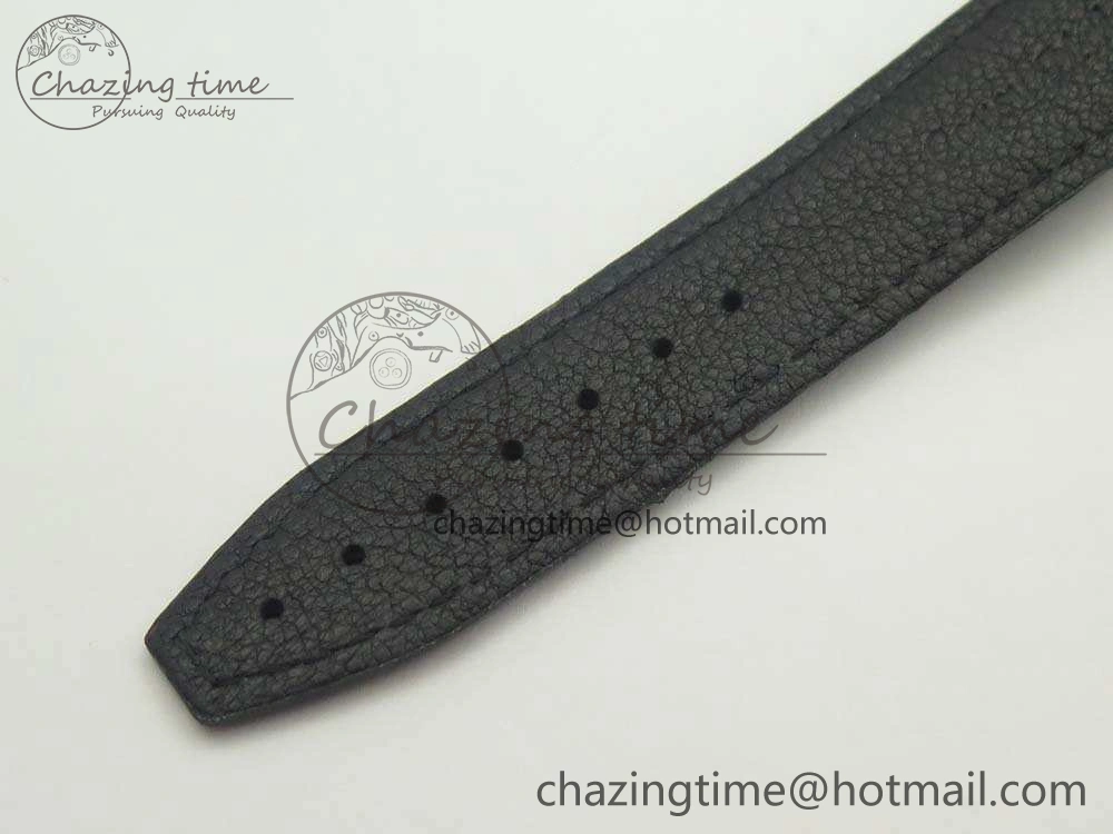 Masterpiece Square Wheel SS AMF 1:1 Best Edition Silver Dial On Black Leather Strap A6498