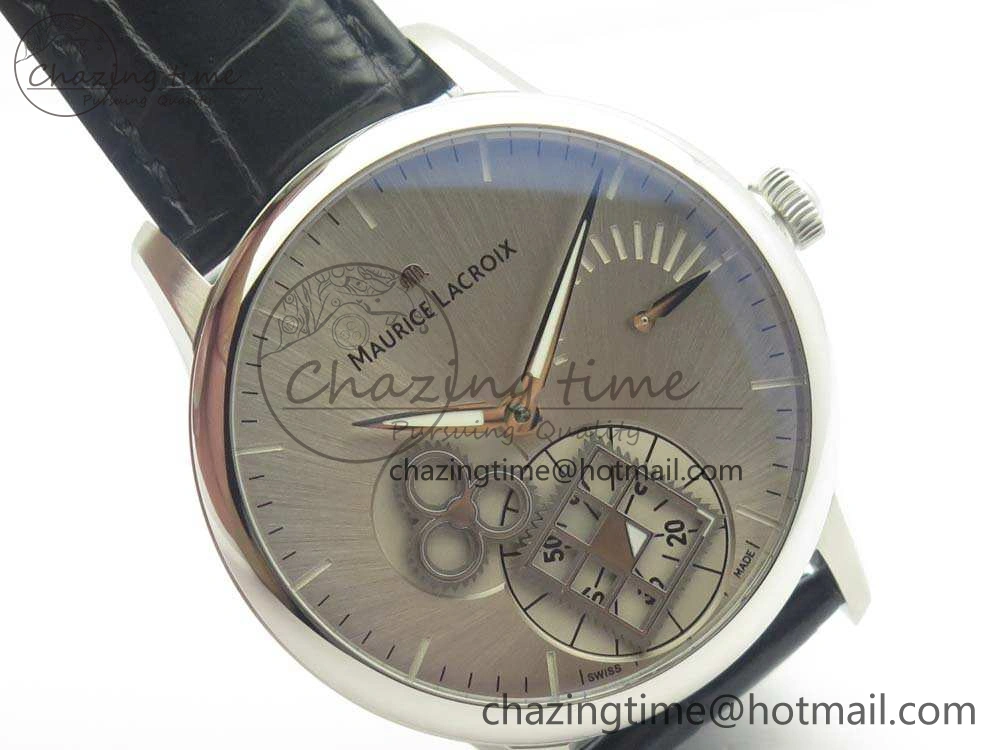 Masterpiece Square Wheel SS AMF 1:1 Best Edition Silver Dial On Black Leather Strap A6498