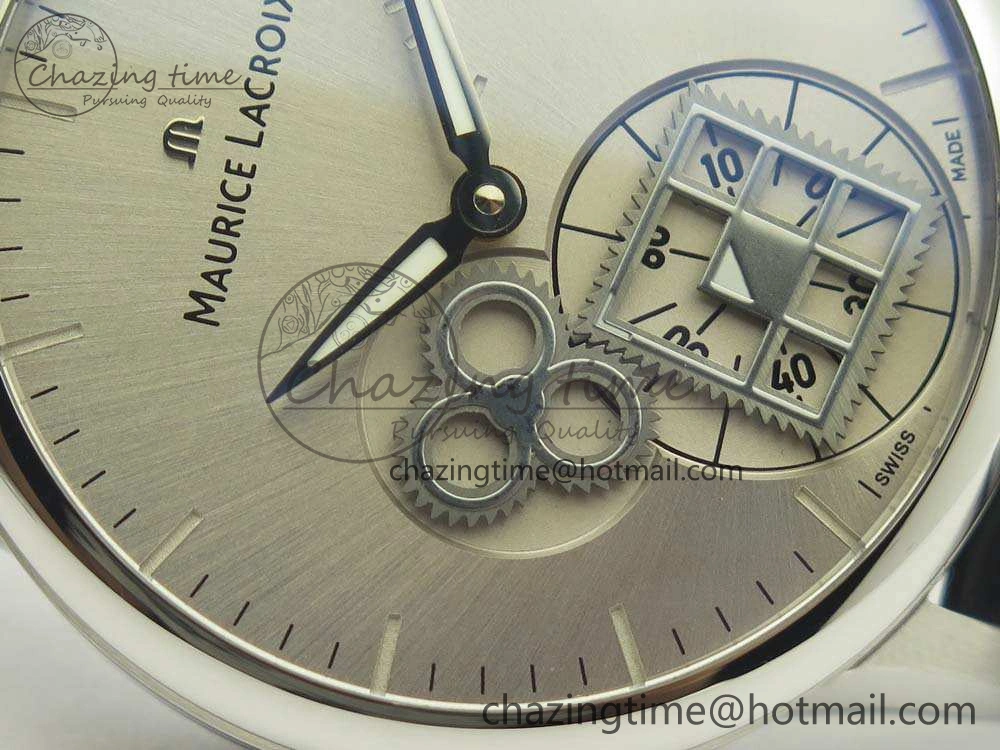 Masterpiece Square Wheel SS AMF 1:1 Best Edition Silver Dial On Black Leather Strap A6498