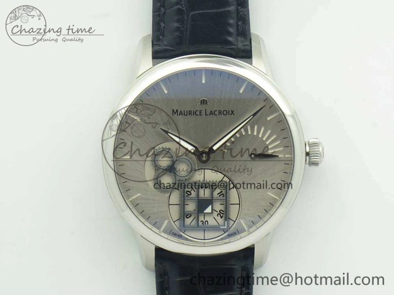 Masterpiece Square Wheel SS AMF 1:1 Best Edition Silver Dial On Black Leather Strap A6498