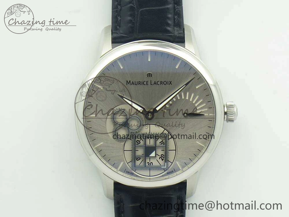 Masterpiece Square Wheel SS AMF 1:1 Best Edition Silver Dial On Black Leather Strap A6498