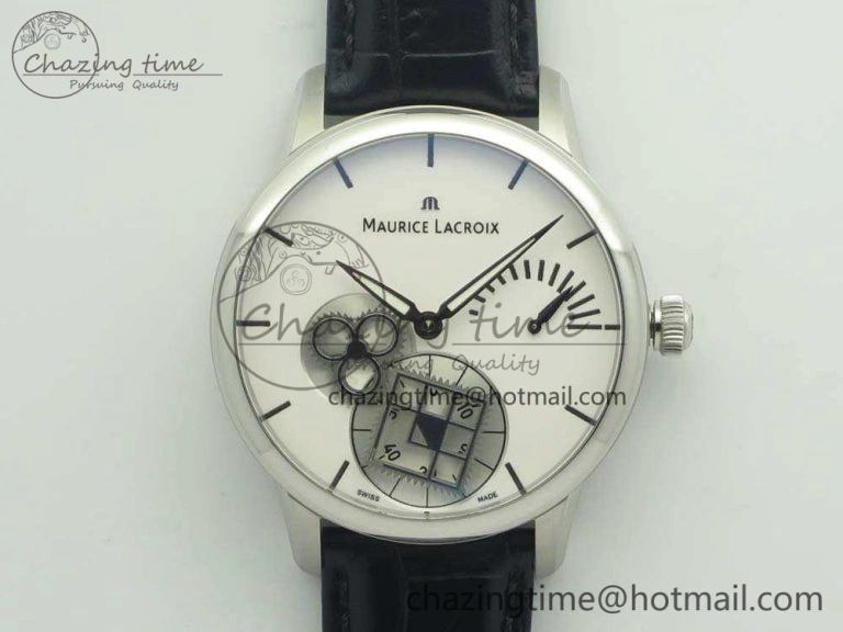 Masterpiece Square Wheel SS AMF 1:1 Best Edition White Dial On Black Leather Strap A6498