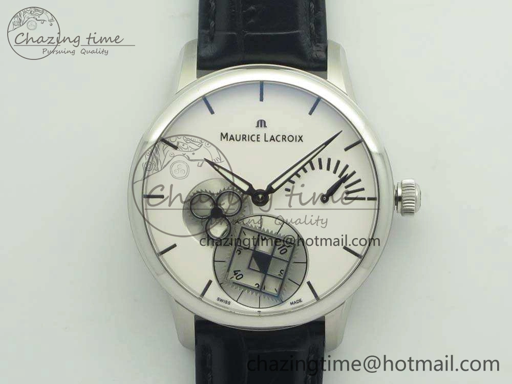 Masterpiece Square Wheel SS AMF 1:1 Best Edition White Dial On Black Leather Strap A6498