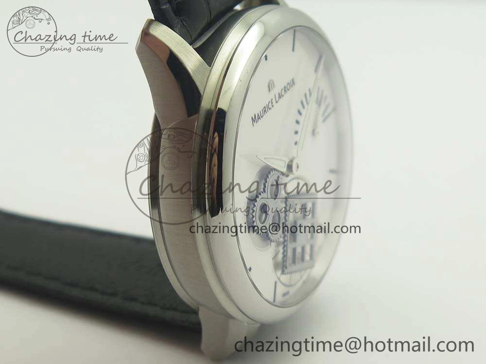 Masterpiece Square Wheel SS AMF 1:1 Best Edition White Dial On Black Leather Strap A6498