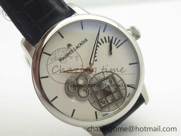 Masterpiece Square Wheel SS AMF 1:1 Best Edition White Dial On Black Leather Strap A6498